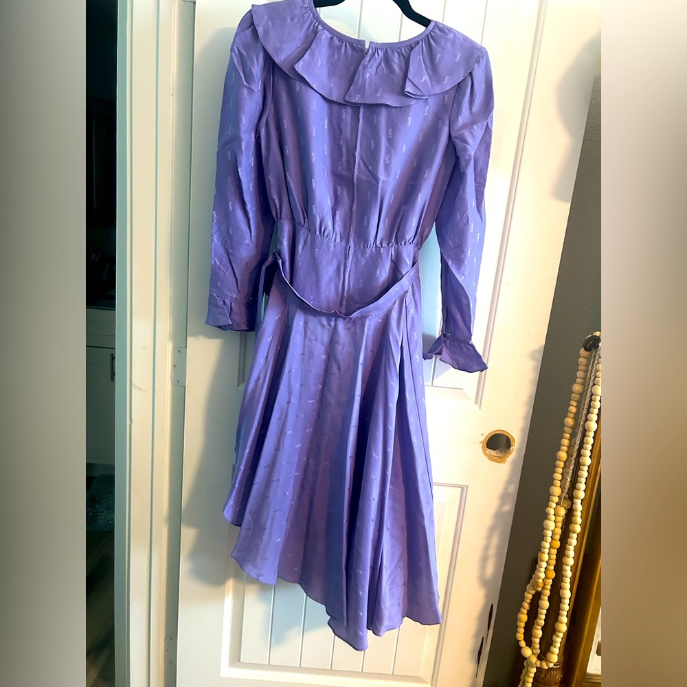 Vintage YSL Yves Saint Laurent Silk Dress w/ Removable Wrap Skirt, EUC - Picture 5 of 14